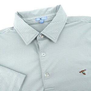 Genteal Gen Teal Striped Performance Golf Polo Shirt Short Sleeve Mens Large